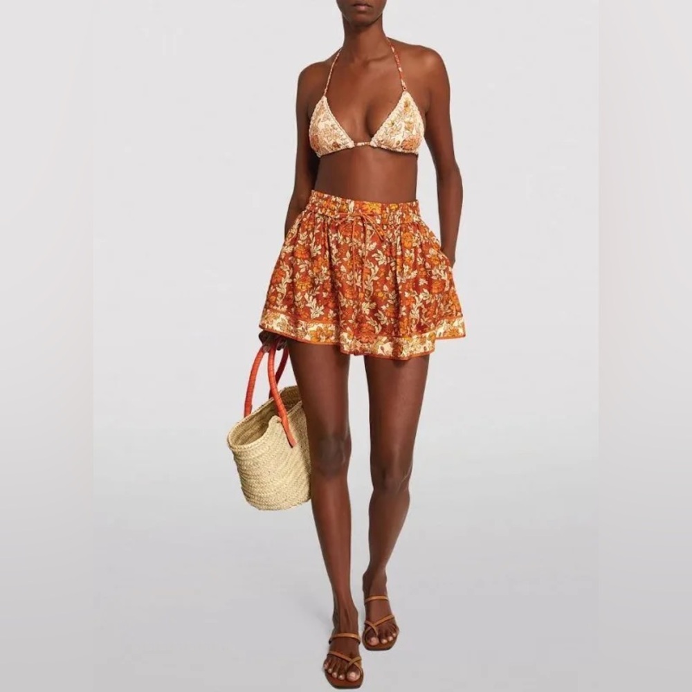 Zimmermann Andie relaxed shorts in Terracotta floral - Picture 1 of 8